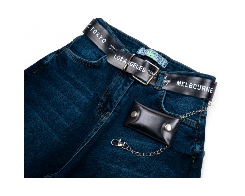 Джинси дитячі A-Yugi із завищеною талією (9294-140G-blue)