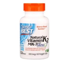 Вітамін Doctor's Best Вітамін К2 в Формі МК-7, Vitamin K2 as MK-7, 100 мкг, 60 кап (DRB-00334)
