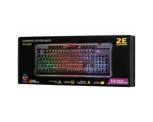 Клавіатура 2E GAMING KG300 LED USB Black (2E-KG300UB)