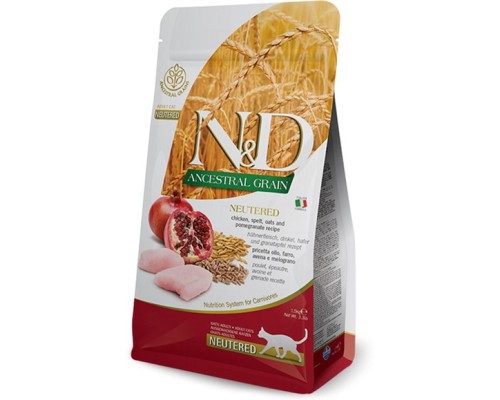 Сухий корм для кішок Farmina LOW GRAIN Sterilised курка, гранат 1.5 кг (8010276030481)
