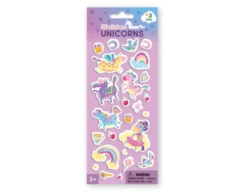 Стікер-наклейка DoDo 3D Єдиноріжки (300844)