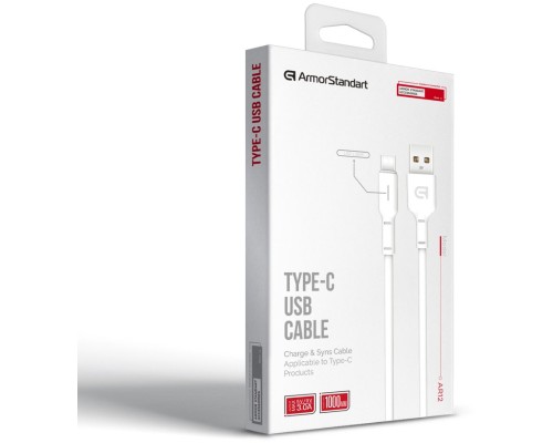 Дата кабель USB 2.0 AM to Type-C 1.0m AR12 3A white Armorstandart (ARM59530) Дата кабель USB 2.0 AM to Type-C 1.0m AR12 3A white Armorstandart (ARM59530)