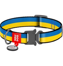 Нашийник для тварин WAUDOG Nylon з QR паспортом Colors of freedom металева пряжка-фастекс S (4505-4020)