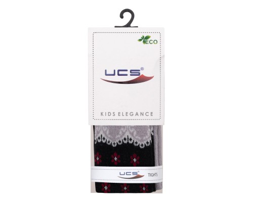 Колготки дитячі UCS Socks з квіточками (M0C0301-2289-86G-black)