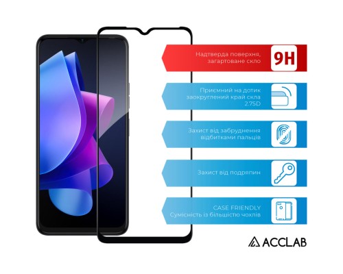 Скло захисне ACCLAB Full Glue Tecno Spark 10 (1283126580550)
