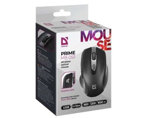 Мишка Defender Prime MB-053 Silent Wireless Black (52053)
