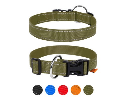 Нашийник для тварин Dog Extreme з нейлону регульований Ш 30 мм Д 35-58 см хакі (670031)