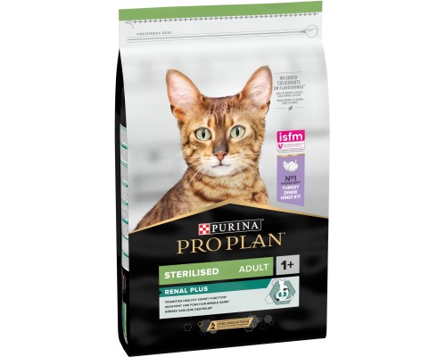 Сухий корм для кішок Purina Pro Plan Sterilised Adult 1+ Renal Plus Для дорослих стерилізованих З індичкою 10 кг (7613033566547) Сухий корм для кішок Purina Pro Plan Sterilised Adult 1+ Renal Plus Для дорослих стерилізованих З індичкою 10 кг (7613033566547)