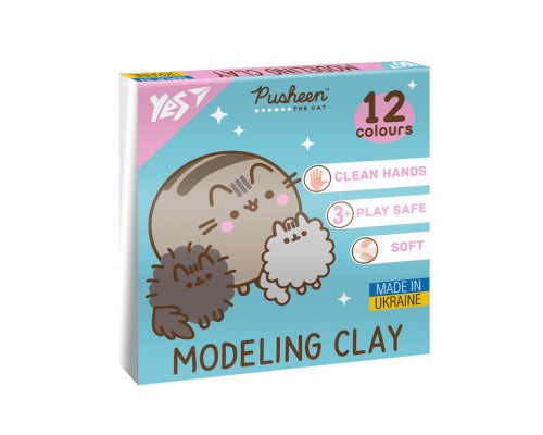 Пластилін Yes Pusheen 12 кольорів 240 г (540669)