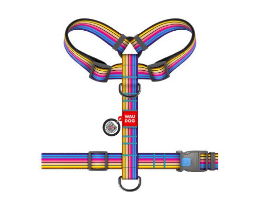 Шлея для собак WAUDOG Nylon анатомічна H-подібна з QR-паспортом 