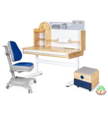 Парта з кріслом Mealux Timberdesk L (парта+кресло+тумба) (BD-690 L+ box BD 920-2 BL+Y-110 DBG)