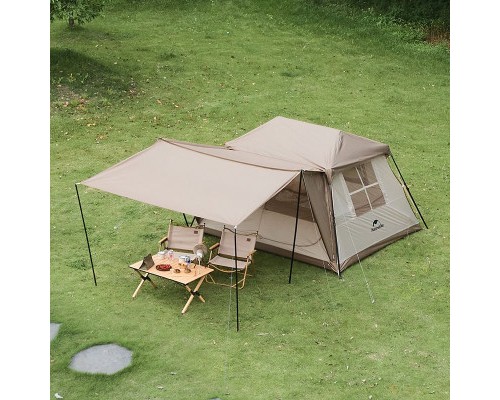 Намет Naturehike з навісом Village CNK2300ZP022 коричневий великий (6976023920189)