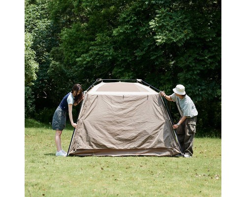 Намет Naturehike з навісом Village CNK2300ZP022 коричневий великий (6976023920189)