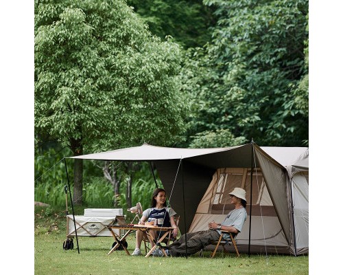 Намет Naturehike з навісом Village CNK2300ZP022 коричневий великий (6976023920189)