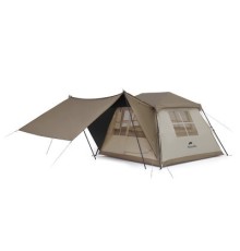 Намет Naturehike з навісом Village CNK2300ZP022 коричневий великий (6976023920189)