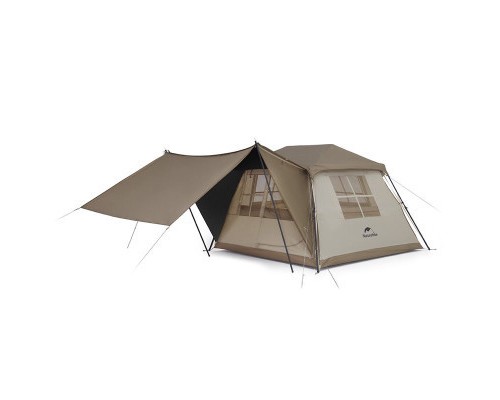 Намет Naturehike з навісом Village CNK2300ZP022 коричневий великий (6976023920189)
