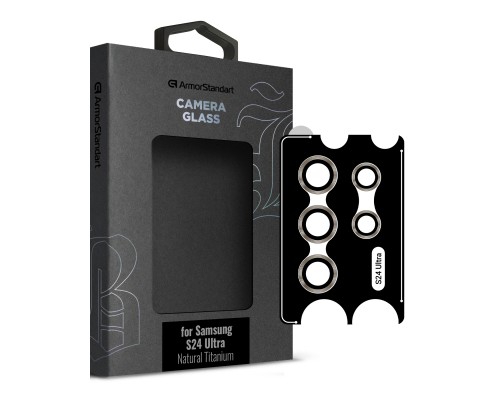 Скло захисне Armorstandart Camera glass Supreme Black Icon Samsung S24 Ultra Natural Titanium (ARM76603)