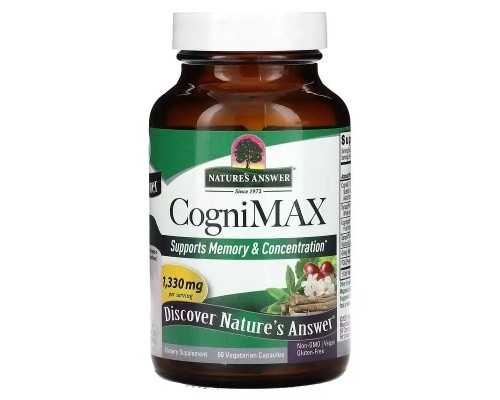 Вітамінно-мінеральний комплекс Nature's Answer Когнітивний комплекс, підтримка пам'яті та мозку, CogniMax, 6 (NTA-16537)