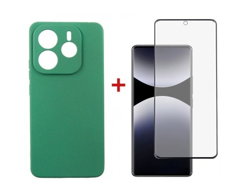 Чохол до мобільного телефона Dengos Kit Xiaomi Redmi Note 14 case Soft + glass (Mint) (DG-KM-131)