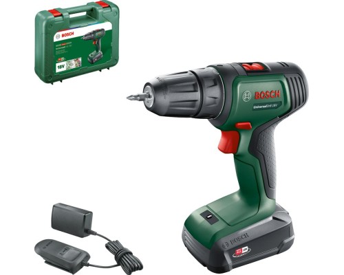 Шуруповерт Bosch UniversalDrill 18V 18В 1х1.5Агод 20Нм 0-4400-1450обхв кейс ЗП 1.3кг (0.603.9D4.001)