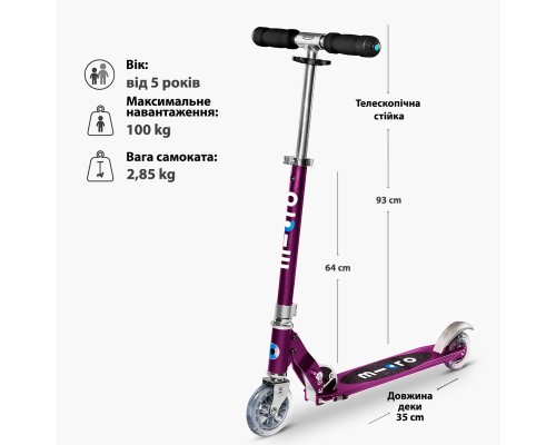 Самокат Micro Sprite Пурпуровий металік (SA0132)