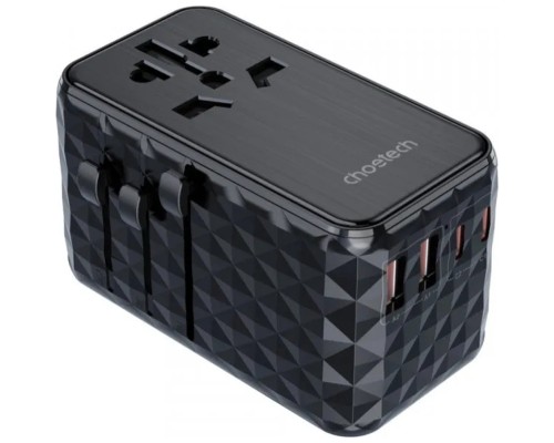 Зарядний пристрій Choetech 4xUSB 100W PD (2хUSB-C+2хUSB-A) сharger diamond model black (PD6028-BK)
