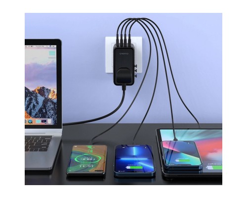 Зарядний пристрій Choetech 4xUSB 100W PD (2хUSB-C+2хUSB-A) сharger diamond model black (PD6028-BK)