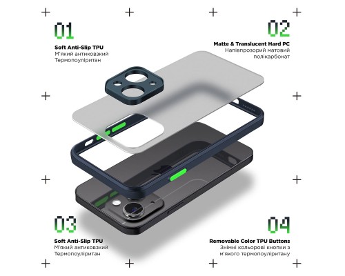 Чохол до мобільного телефона Armorstandart Frosted Matte Xiaomi Redmi Note 14S 4G Navy Blue (ARM85110)