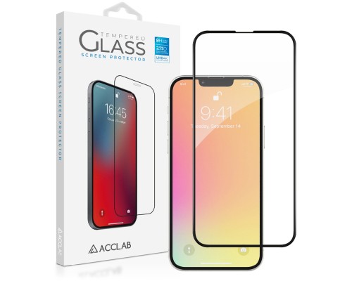 Скло захисне ACCLAB Full Glue ESD Apple Iphone 13/13 Pro Black (1283126542527)