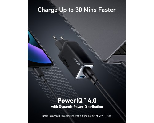 Зарядний пристрій Anker PowerPort 735 GaNPrime 65W 2xUSB-C PD + 1xUSB-A PIQ PPS/DPDS (A2668311)