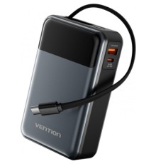 Батарея універсальна Vention 20000mAh 65W 3A PD, QC/3.0, USB-A, Type-C OUT, with Built-in USB-C Cable, LED Display (FHYB0)