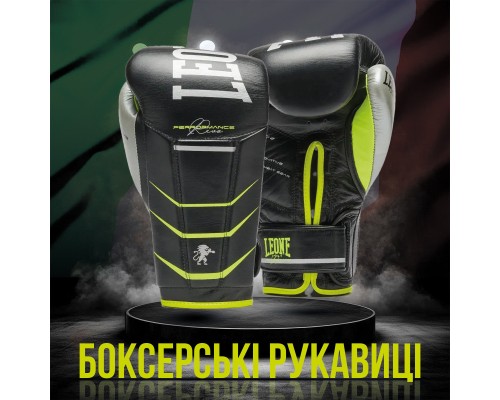 Боксерські рукавички Leone GN110F Revo Fluo Black 12 унцій (GN110F_Black_12oz)