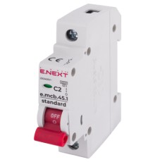 Автоматичний вимикач E.NEXT 1-п e.mcb.stand.  2А C ( 4,5кА) (s002002)
