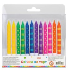 Свічка Maxi 12 шт на торт з блискітками, 8 см; 12 підставок для свічок (MX627085P)