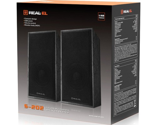 Акустична система REAL-EL S-202 USB Black (EL121200019)
