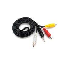Кабель мультимедійний 3.5mm M to 3xRCA M 1.5m black Voltronic (YT-3.5(M)/3хRCA(M)-1.8Cu)