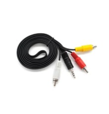 Кабель мультимедійний 3.5mm M to 3xRCA M 1.5m black Voltronic (YT-3.5(M)/3хRCA(M)-1.8Cu)