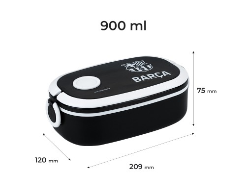 Ланч-бокс дитячий Kite FC Barcelona, 900 мл, чорний (BC25-1180)