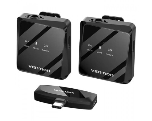 Мікрофон Vention USB-C 2-Pack Wireless Lavalier Black (NCBB0)