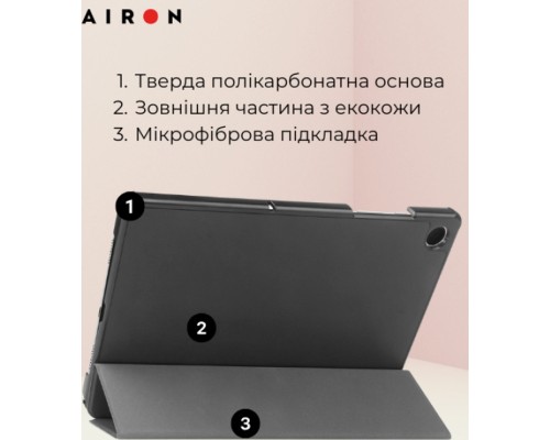 Чохол до планшета AirOn Premium Samsung Galaxy Tab A11 Plus 11'' 2025 Black + film (4822352781149)