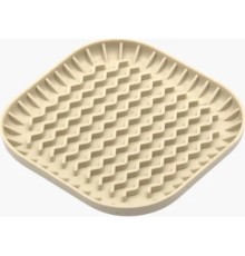 Універсальний посуд для тварин Fiboo Fiboowl килимок для злизування ласощів та їжі, S бежевий (FIB0209)