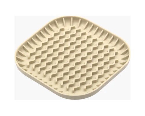 Універсальний посуд для тварин Fiboo Fiboowl килимок для злизування ласощів та їжі, S бежевий (FIB0209)