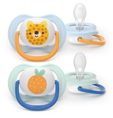 Пустушка Philips AVENT Ultra Air 0-6 місяців 2 шт жовто-блакитна (SCF080/23)