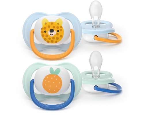 Пустушка Philips AVENT Ultra Air 0-6 місяців 2 шт жовто-блакитна (SCF080/23)