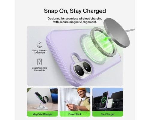 Чохол до мобільного телефона Belkin Magnetic Protective Grip iPhone 17 Lavender (MSA034HQLV)