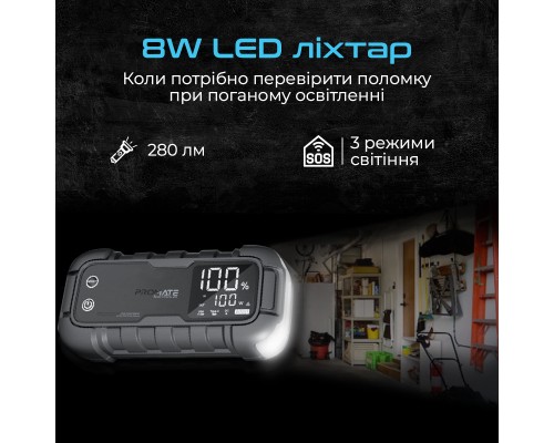 Пуско зарядний пристрій Promate 20000mAh PD/45W, QC3.0, 2000A, Flashlight (sparktank-20)