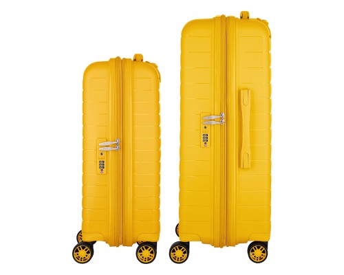 Набір валіз 2E Aero (M+S), бурштиново-жовті (2E-SPP-AERO-SET2-AY)