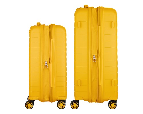 Набір валіз 2E Aero (M+S), бурштиново-жовті (2E-SPP-AERO-SET2-AY)