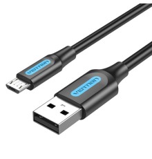 Дата кабель USB 2.0 A Male to Micro-B Male 3A Cable 1M Black VENTION (COLBF)