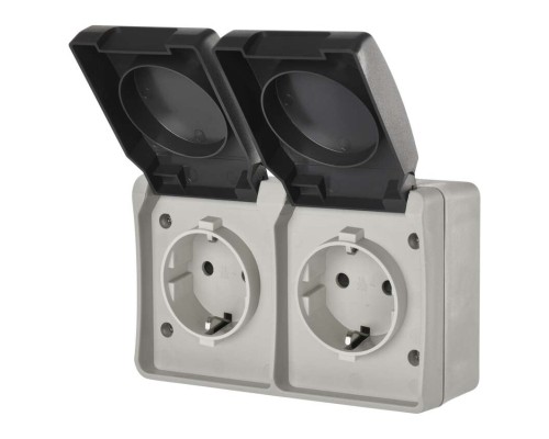 Розетка EMOS 16A 250V IP44 подвійна (A1396.1)